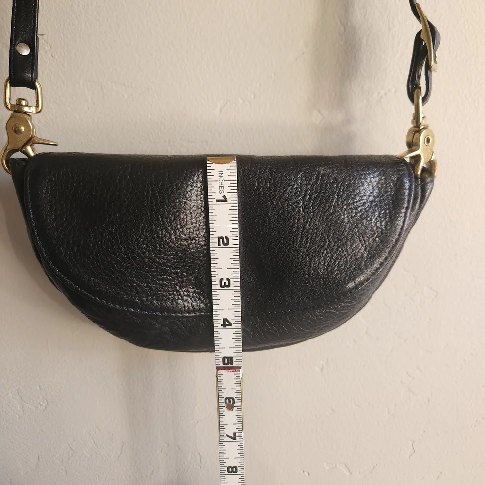 Libaire California Vintage Black Leather Crossbody Bag - Picture 6 of 16
